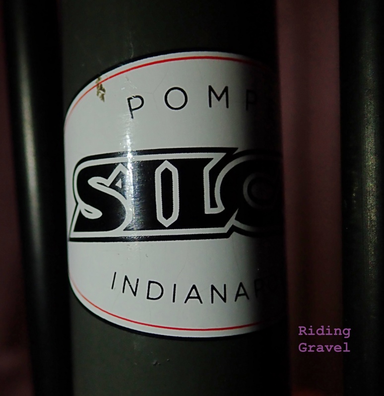 Detail of the Silca insignia on the Pista Plus floor pump