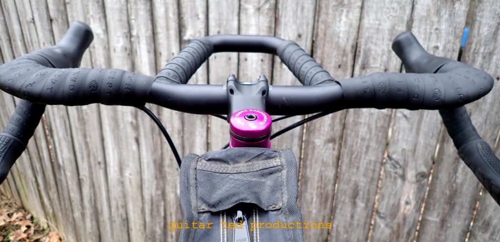 A rider's-eye view of the Redshift Sports Kitchen Sink Handlebar