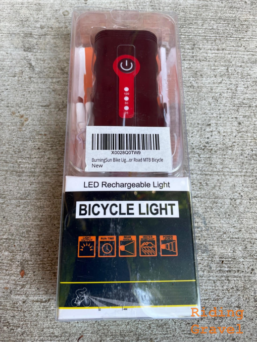 The "Burning Sun" Amazon sourced light Number 1 in its retail packaging