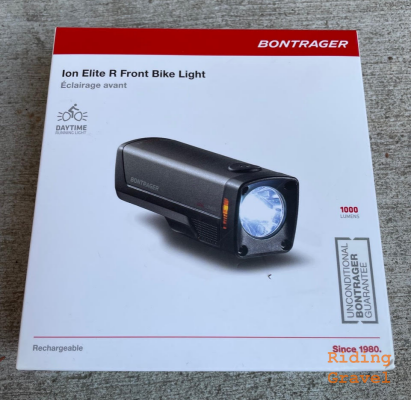 The Bontrager Ion Elite light in its box