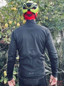 The backside of the C5 Thermo Jacket as modeled by Grannygear.