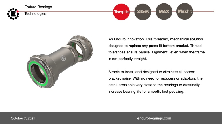 Image of Enduro Bearings' Press Fit, thread-together bottom bracket.