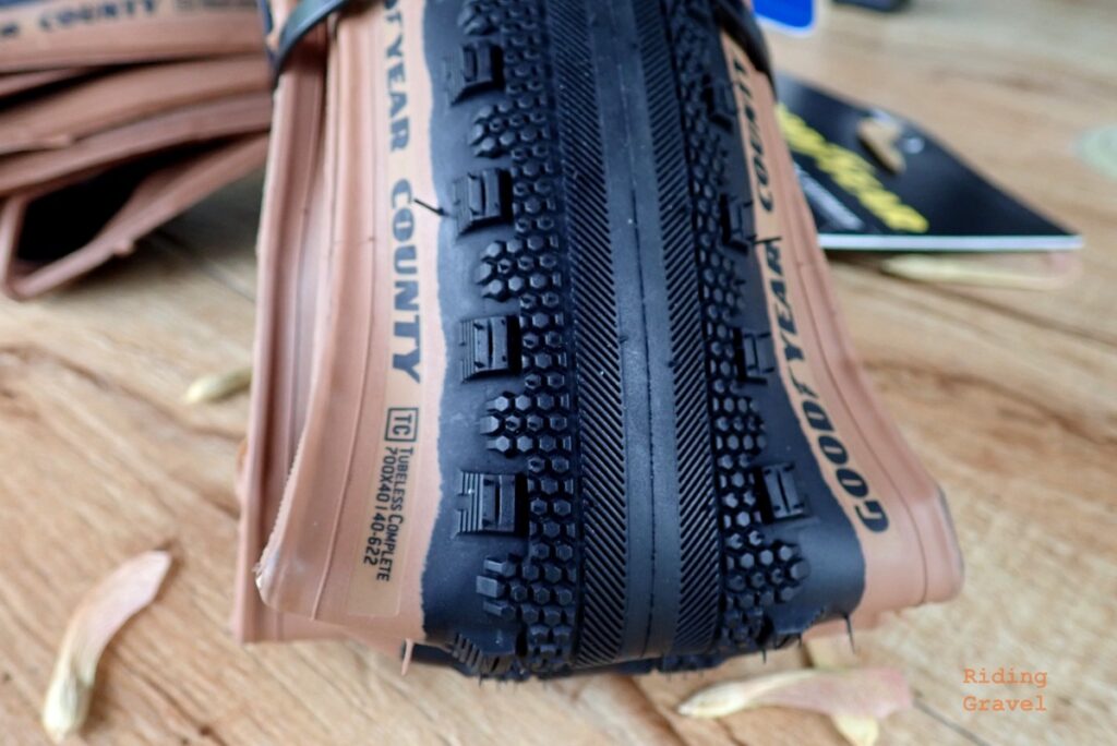 Detail shot of the tread pattern