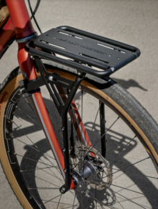 Image showing an OMM Elkhorn Rack mounted to a fork that has no rack eyelets. 