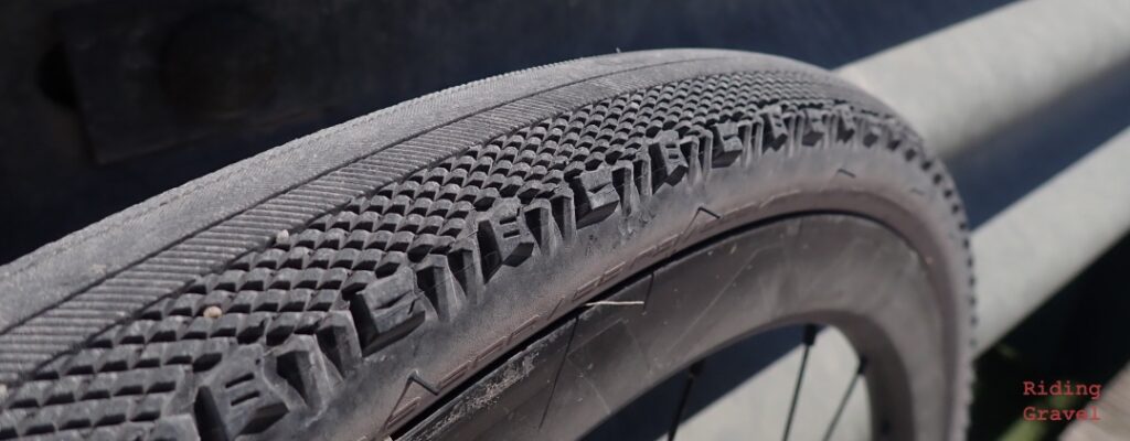Detail shot of the tread of a Kimberlite tire