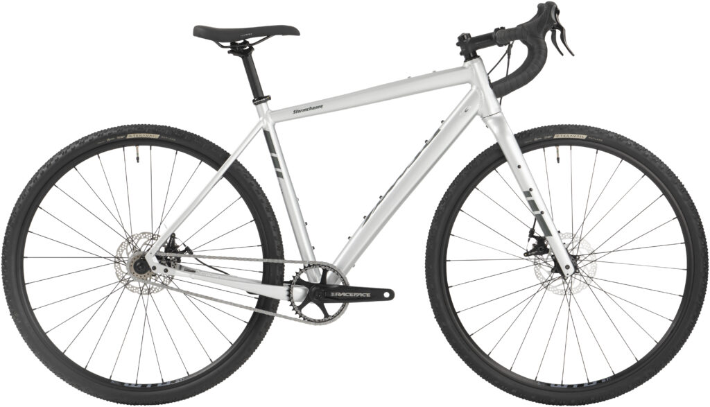 Image of the Salsa Cycles Stormchaser single speed gravel bike in Silver
