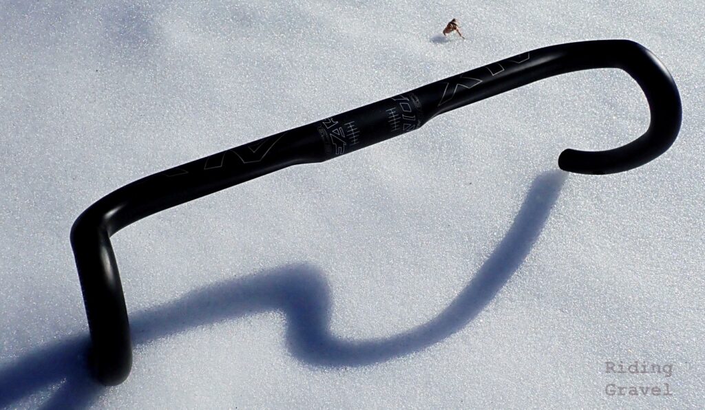 The Easton EC90 ALX Carbon Drop Bar against a snowy background