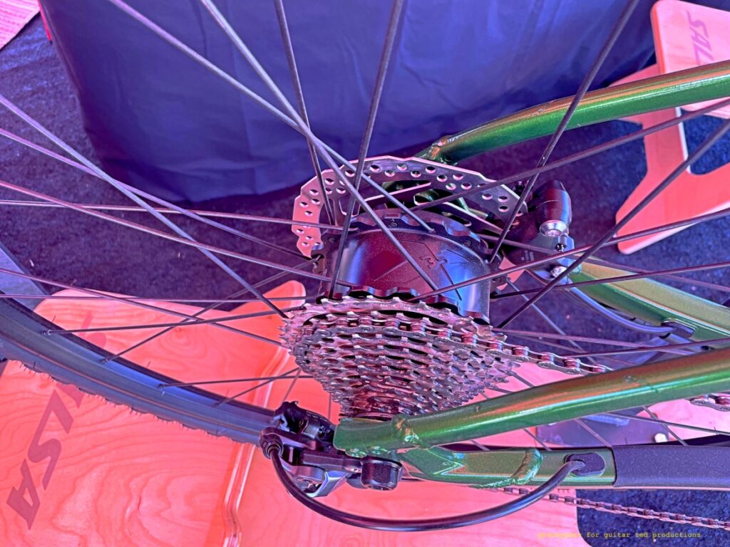 Detail showing hub drive motor on the Confluence Sea Otter