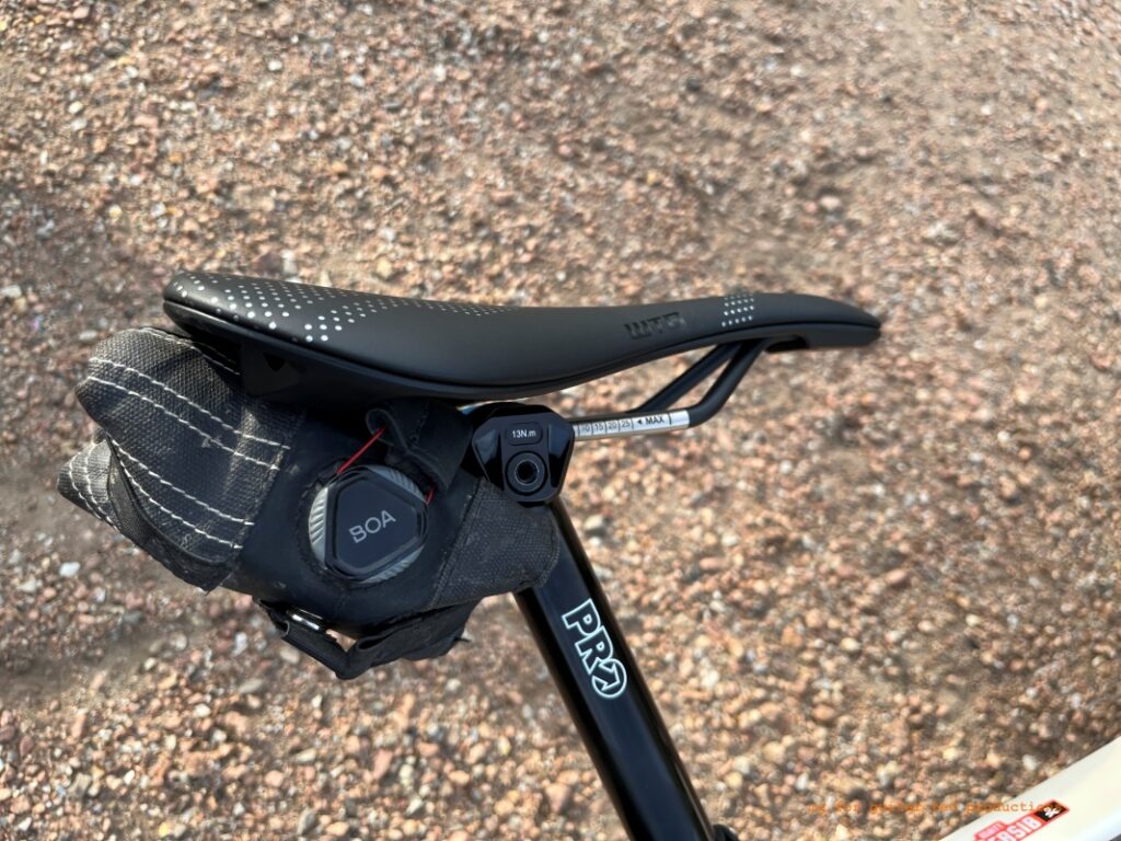 The new WTB Gravelier saddle mounted on a bicycle. 