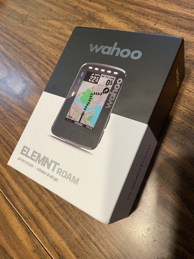 Wahoo Elemnt ROAM in its packaging.