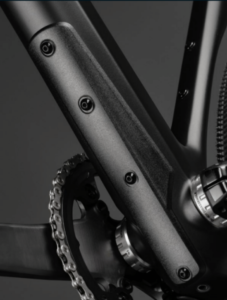detail image on the frame protection for Grade Carbon bikes. 